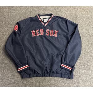 VTG Boston Red Sox Mens XXL Blue Pullover V-Neck MLB Baseball Jacket 90’s